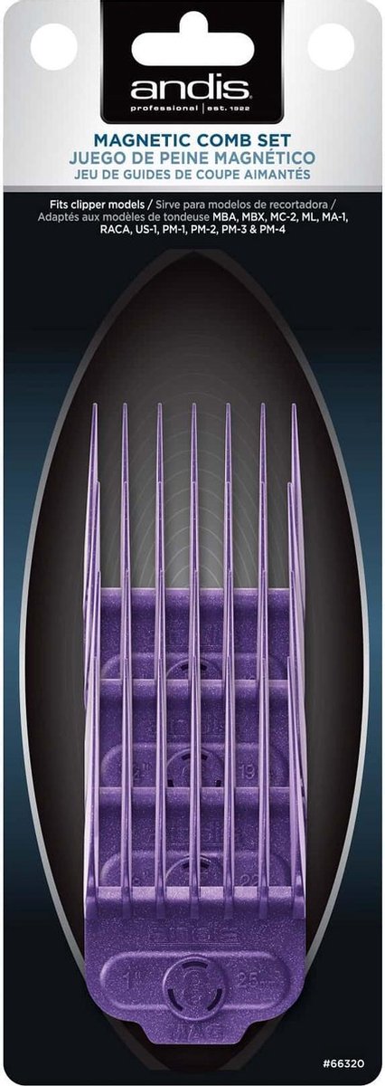 Andis Single Magnetic Comb Set Large, 4pcs