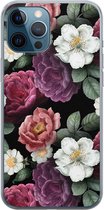 iPhone 12 Pro hoesje siliconen - Flowers - Soft Case Telefoonhoesje - Bloemen - Transparant, Multi