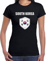 Zuid Korea landen t-shirt zwart dames - Zuid Koreaanse landen shirt / kleding - EK / WK / Olympische spelen South Korea outfit M