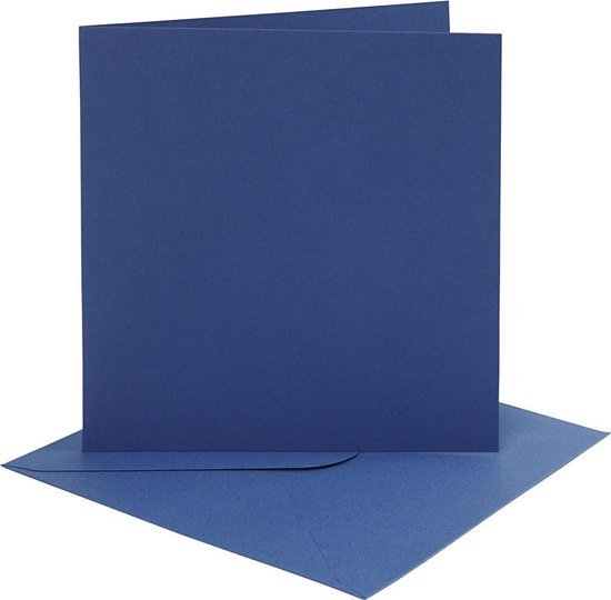 procedure Spit Luchtvaart Kaarten en enveloppen, afmeting kaart 15,2x15,2 cm, 220 gr, blauw, 4sets,  afmeting... | bol.com