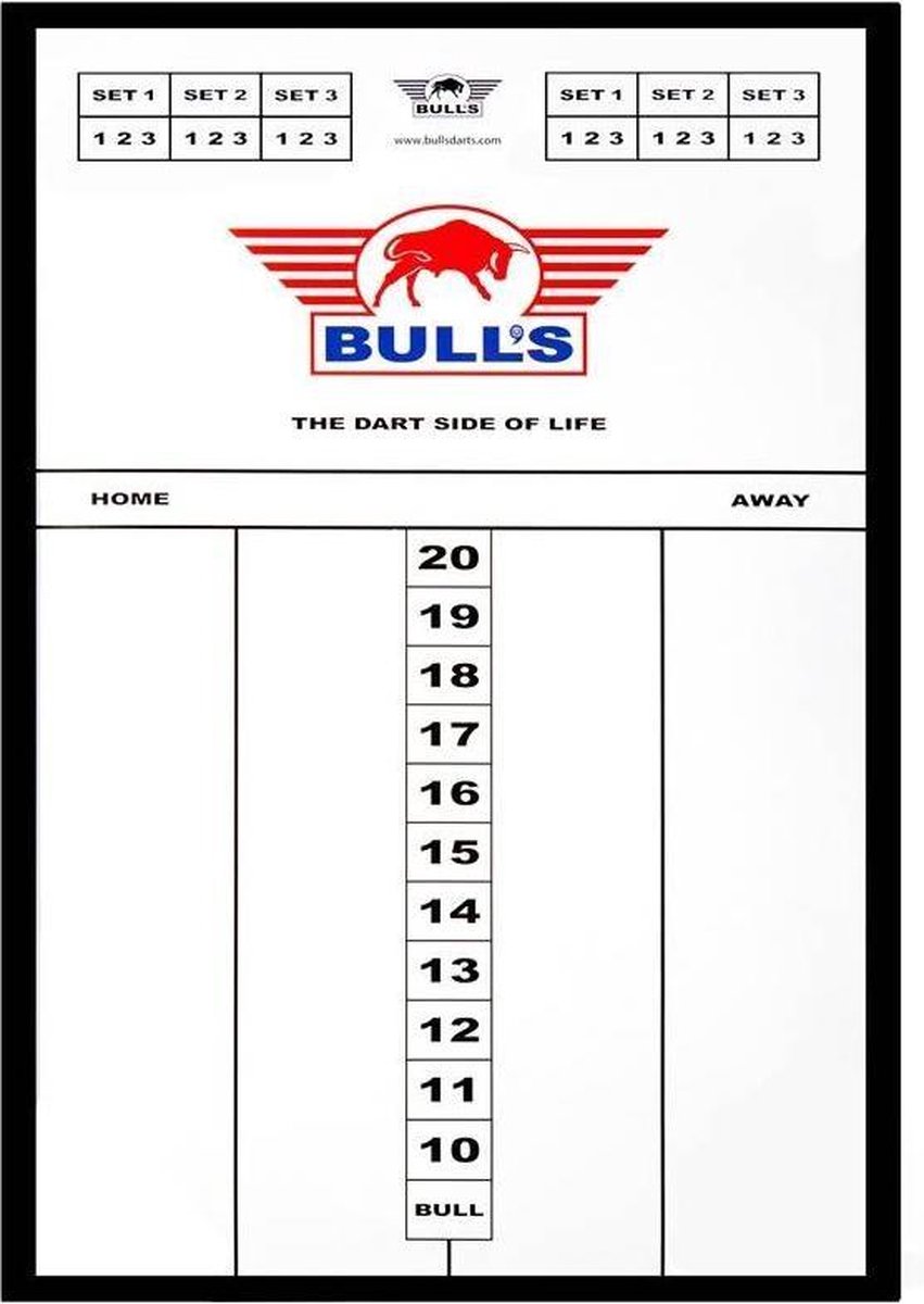 Bull's Styreen Dart Scorebord - Scorebord Darten - 45 x 30cm