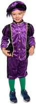 Roetveeg Pieten kostuum - paars/zwart - voor kinderen - Pietenpak 152