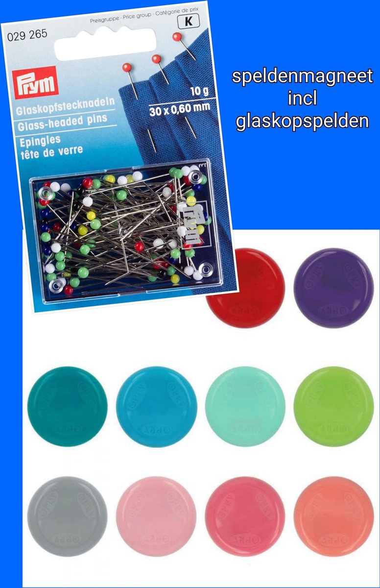 Opry spelden magneet INCLUSIEF glaskopspelden willekeurige kleur