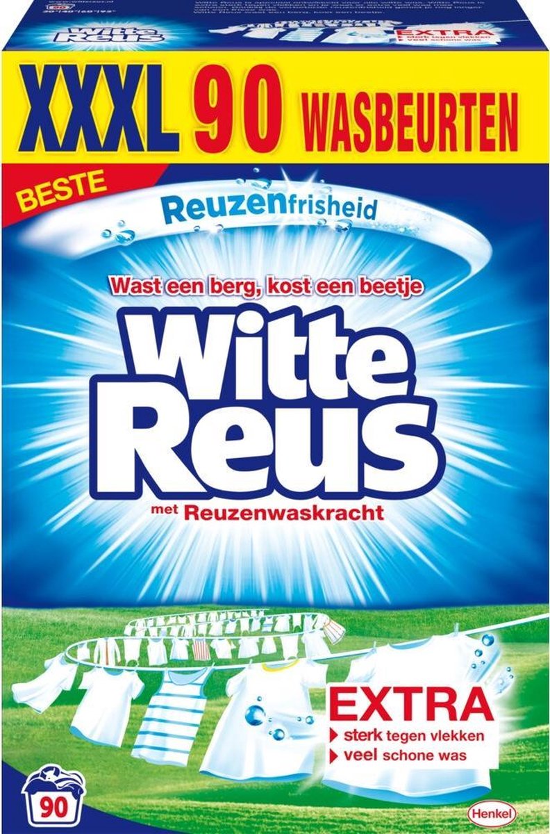 Witte Reus Waspoeder Wasmiddel - Witte Was - Voordeelverpakking - 90 wasbeurten