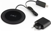 Caliber Chargeur Sans Fil - Chargeur QI Sans Fil - Inclus câble et Adaptateur USB 3.0 - Compatible Apple et Samsung - Noir (PSQ10C-B)