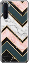 OnePlus Nord hoesje siliconen - Marmer triangles | OnePlus Nord case | multi | TPU backcover transparant