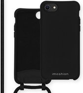 iMoshion Color Backcover met afneembaar koord iPhone SE (2022 / 2020) / 8 / 7 hoesje - Zwart