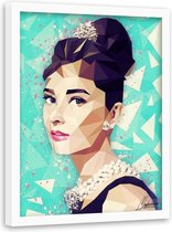 Foto in frame , Audrey Hepburn  4, Filmster , 70x100cm , multikleur , premium print