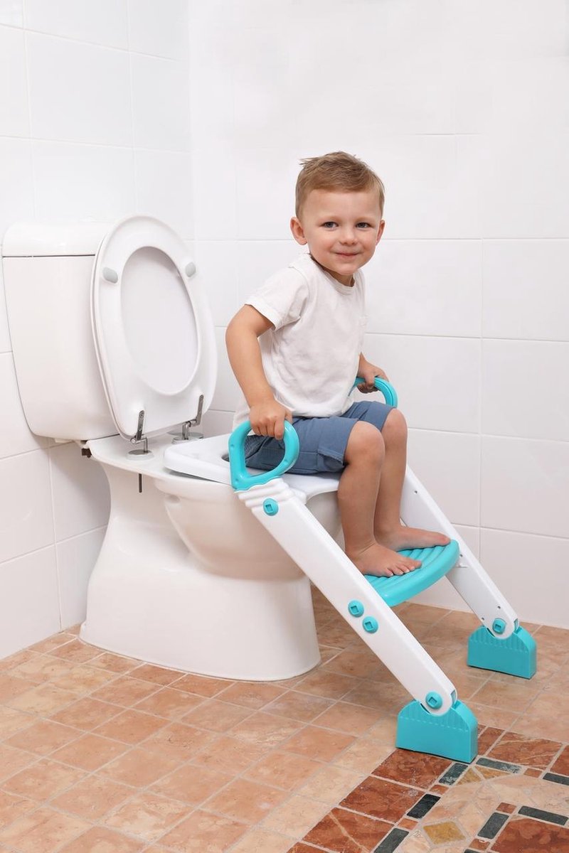 Goedkoopste Dreambaby Step-Up Toilet Trainer - wc verkleiner met trapje - toiletverkleiner - Aqua-Wit