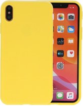 Premium Color Bescherming Telefoonhoesje - Backcover Hoesje - Achterkant Hoesje - Geschikt voor iPhone XS / iPhone X - Geel