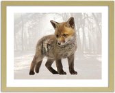 Foto in frame Kleine vos, 3 maten, bruin, Premium print