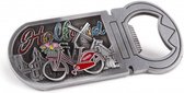 Opener Magneet Fiets Holland Met Glitter Brons Tin - Souvenir