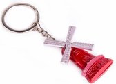 Sleutelhanger Molen Metallic Rood - Souvenir