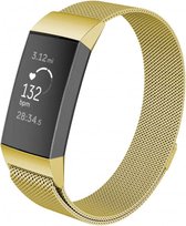 Fitbit Charge 3 & 4 milanese bandje (large) - Goud - Fitbit charge bandjes
