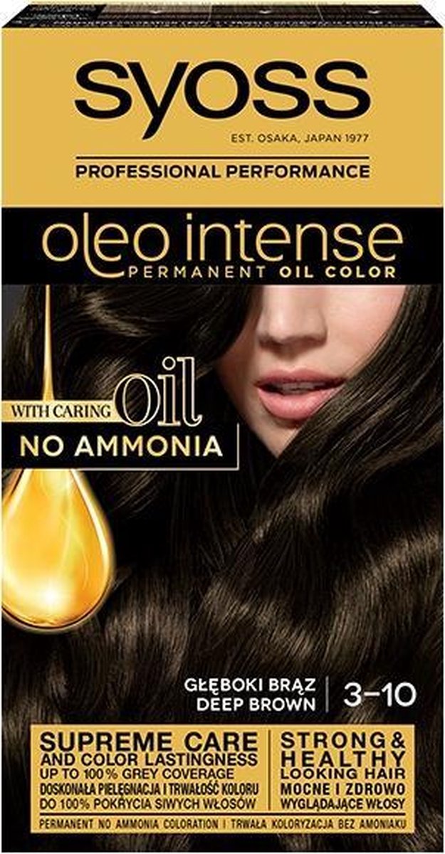 Syoss - Oleo Intense Hair Dye Permanently Coloring From Oils 3-10 Deep Brown