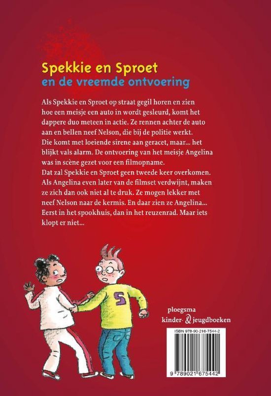 Boekkaft met illustratie van twee jongens die naar een kasteel kijken. Rechtsonder 'ploegsma kinderboeken'.