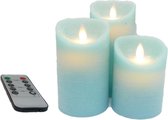 3 stuks Kaarsen remote set/3 grn/blw