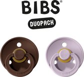 BIBS Fopspeen - Maat 2 (6-18 maanden) DUOPACK - Mocha & Dusty Lilac - BIBS tutjes - BIBS sucettes