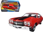 Fast and Furious: 1970 Doms Chevrolet Chevelle Red with Black stripes 1:24