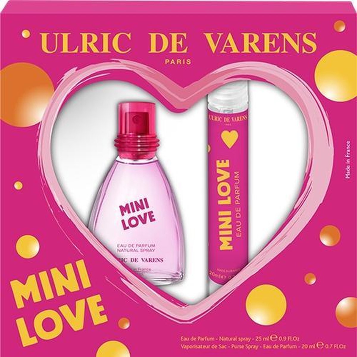 Goedkoopste Ulric De Varens Mini Love 2 stuks - Eau de Parfum Mini Spray - giftset - Valentijn - Liefde.