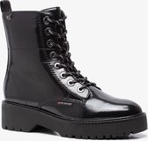 Love our planet vegan dames lak veterboots - Zwart - Maat 38