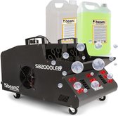 Rookmachine & Bellenblaasmachine - BeamZ SB2000LED incl. 5 liter rookvloeistof en 5 liter bellenblaasvloeistof