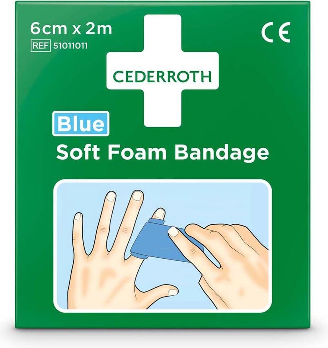 Goedkoopste CEDERROTH zacht schuimverband, elastisch, blauw 6 cm x 2 meter - Pleister - Schuimverband - Geschikt voor gebruik in water