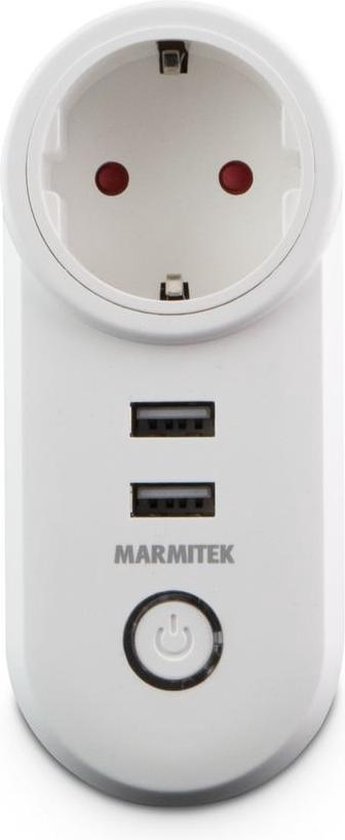 Marmitek Slimme Stekker - Power SI - Wifi Stekker - Wifi Stopcontact - Wifi Schakelaar Smart Home - 2 x USB - Energiemeter - Nederlands type (rand-aarde)