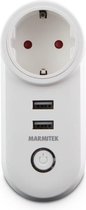 Marmitek POWER SI - Prise WiFi intelligente | 240 V | 15 A | 3450 W. | 2 ports USB | 1 prise | marche / arrêt manuellement et automatiquement | compteur d'énergie | CEI type F (Pays-Bas)