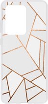 Hoesje Siliconen Geschikt voor Samsung Galaxy S20 Ultra - Design Backcover siliconen - Meerkleurig / White Graphic
