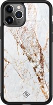 iPhone 11 Pro Max hoesje glass - Marmer goud | Apple iPhone 11 Pro Max  case | Hardcase backcover zwart