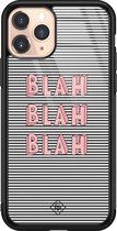 iPhone 11 Pro hoesje glass - Blah blah blah | Apple iPhone 11 Pro  case | Hardcase backcover zwart