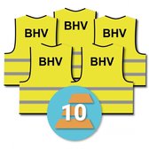 10-pack BHV hesje geel - polyester - one size maat - reflecterend