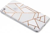 Design Backcover Huawei P8 Lite (2017) hoesje - Grafisch Wit / Koper