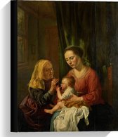 Canvas  - Oude meesters - Maria met kind en de heilige Anna, Dirk v Hoogstraten - 30x40cm Foto op Canvas Schilderij (Wanddecoratie op Canvas)