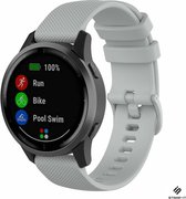 Siliconen Smartwatch bandje - Geschikt voor  Garmin Vivoactive 4s silicone band - 40mm - grijs - Strap-it Horlogeband / Polsband / Armband