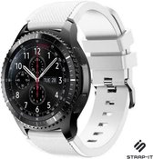 Strap-it Siliconen smartwatch bandje - geschikt voor Samsung Galaxy Watch 1 46mm / Galaxy Watch 3 45mm / Gear S3 Classic & Frontier - wit