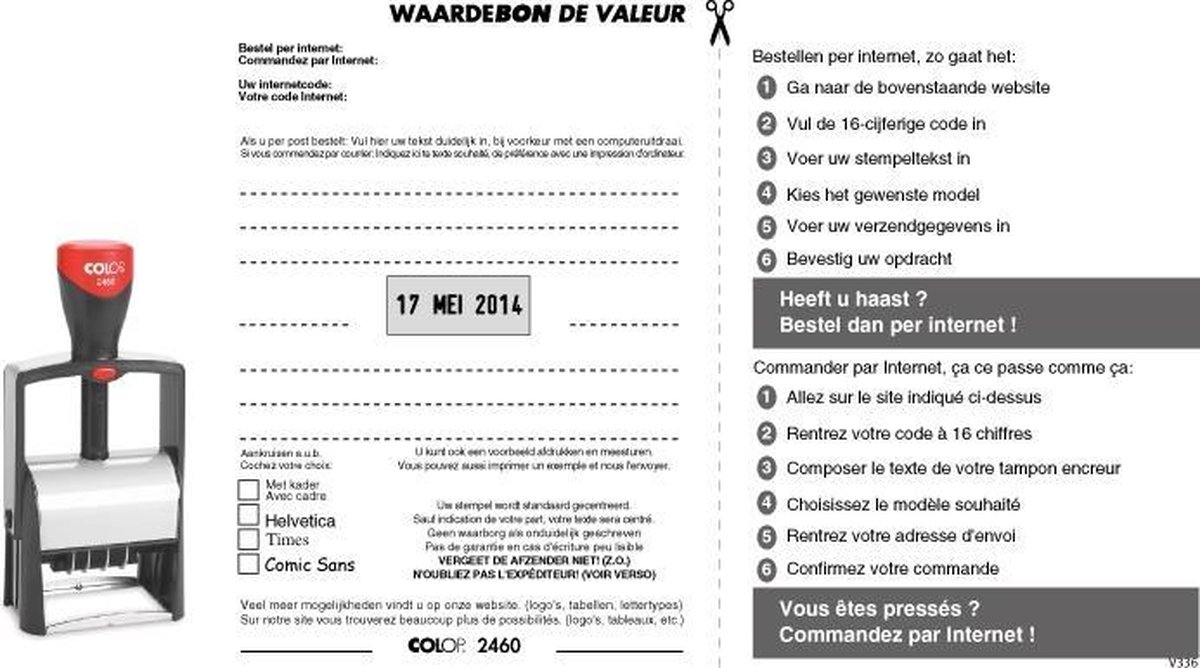Waardebon Stempelplaatje Colop 2460