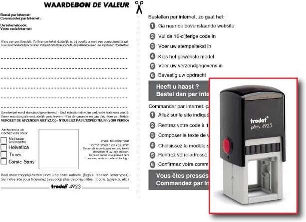 Trodat Printy 4923 met waardebon