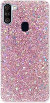 ADEL Premium Siliconen Back Cover Softcase Hoesje Geschikt voor Samsung Galaxy A11/ M11 - Bling Bling Roze
