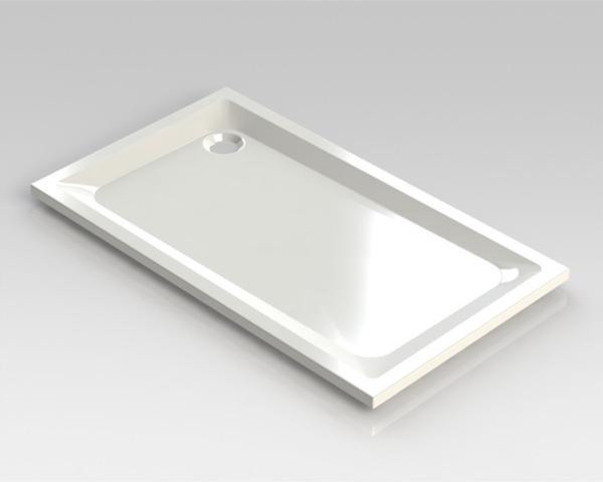 Nemo Spring Horus douchebak acryl 1400x800x45 mm afvoer D90 wit zonder potenstel dikte 4 mm