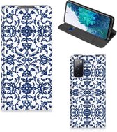 Book Case Geschikt voor Samsung Galaxy S20 FE Telefoon Hoesje Flower Blue