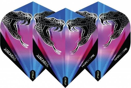 Red Dragon Peter Wright Hardcore Snakebite Flight Black Transparant - Dart Flights