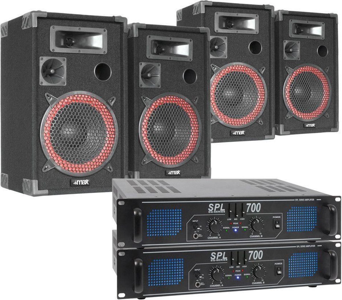 Dubbele XEN3510 Geluidsset. 4 speakers. 2 versterkers - Skytec