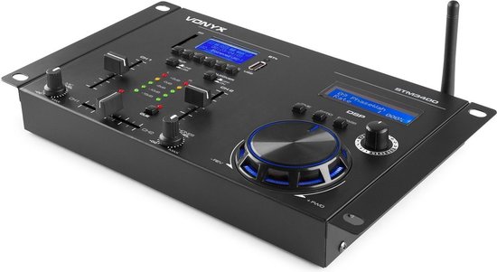 DJ mengpaneel - Vonyx STM3400 - 2 kanaals DJ mixer met o.a. scratch jogwheel, Bluetooth, mp3 speler en digital sound processor - Vonyx