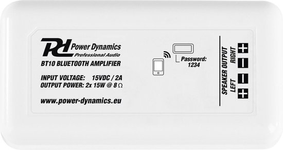 Buiten speakers - Power Dynamics BT10 versterker met Bluetooth en 4'' zwarte speakers