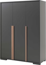 vipack london armoire 3 portes - anthracite
