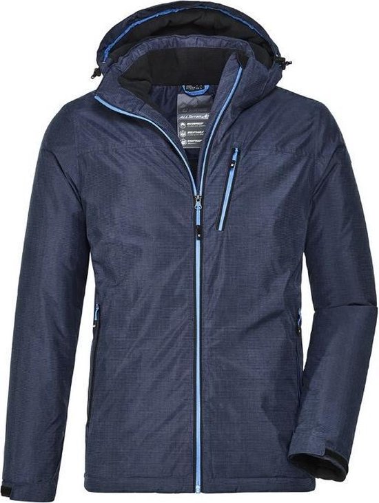ALESSANDRO SALVARINI Heren winterjas (S-3XL) met capuchon en fleecevoering AS432, Donkerblauw, M