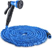 Waldbeck Flex Flexibele Tuinslang met 8 Functies - Zelf-oprollend, vederlicht en knikt niet - blauw