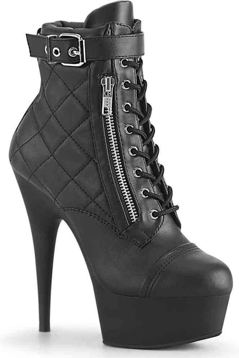 Pleaser - DELIGHT-600-05 Plateau Laarzen - US 7 - 37 Shoes - Zwart